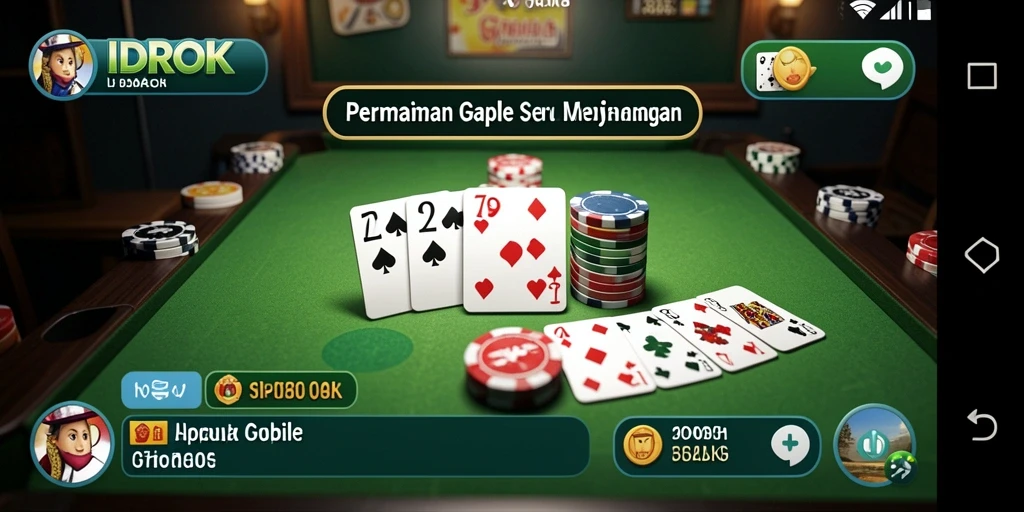 Screenshot gameplay IDROK yang menampilkan aksi seru permainan Gaple.