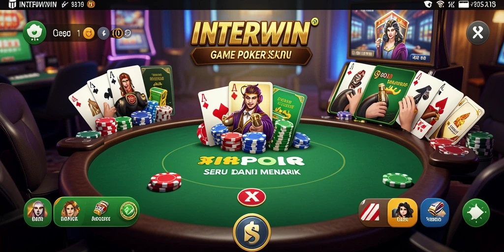 Screenshot gameplay INTERWIN menampilkan suasana seru permainan Poker.