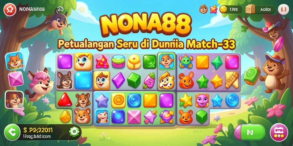 Tampilan gameplay NONA88 yang penuh warna dan seru.
