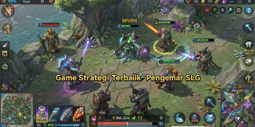 Tampilan aksi seru dalam gameplay SLG RPVIP4.