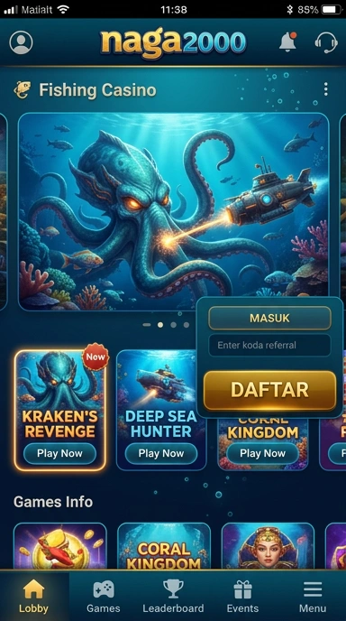 Tampilan antarmuka yang jelas pada aplikasi naga2000.